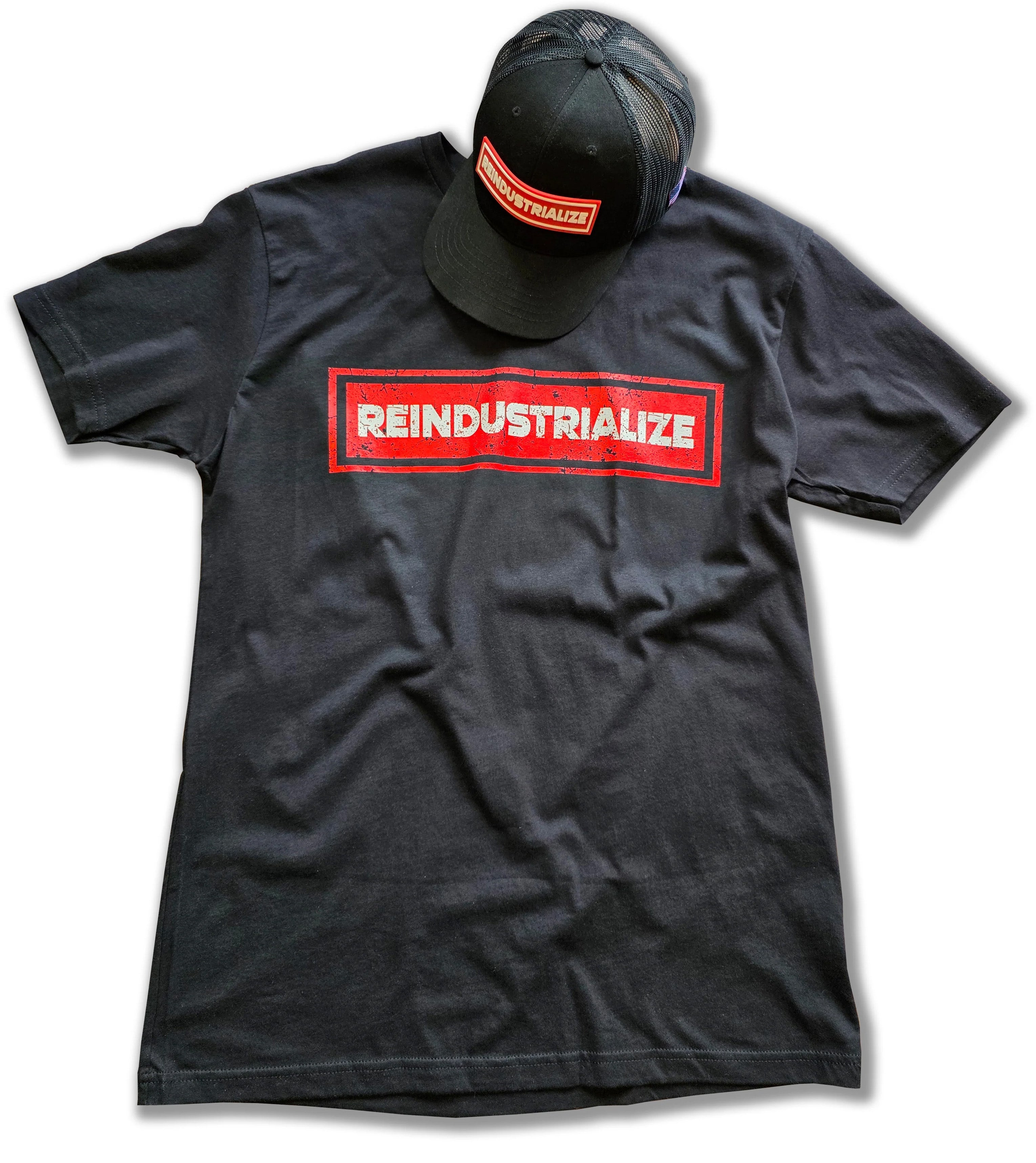 REINDUSTRIALIZE® Tshirt & Hat combo Made in USA